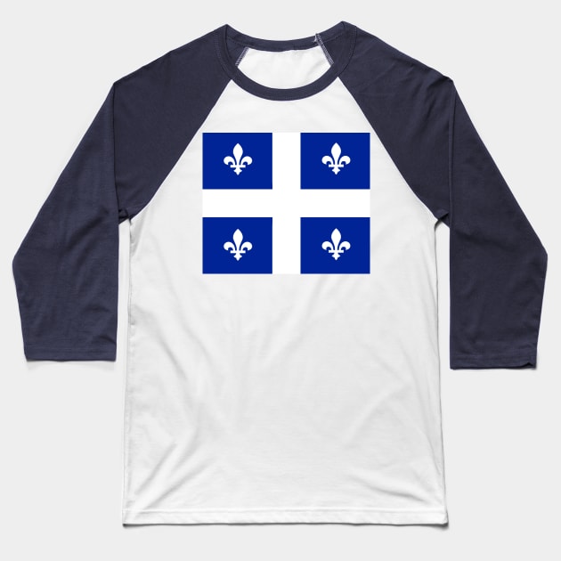 Quebec Flag Baseball T-Shirt by flag for all